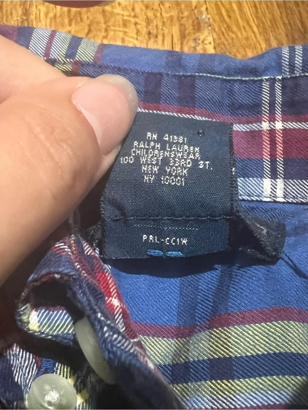 Ralph Lauren Boys Size S Blue Plaid Button-Down Cotton Long Sleeve Pony Preppy